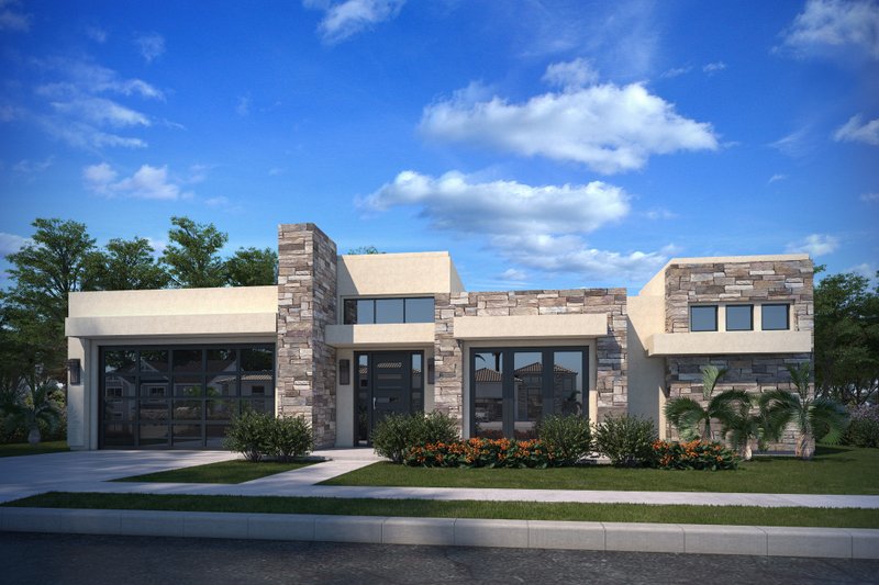 Dream House Plan - Adobe / Southwestern Exterior - Front Elevation Plan #1073-25