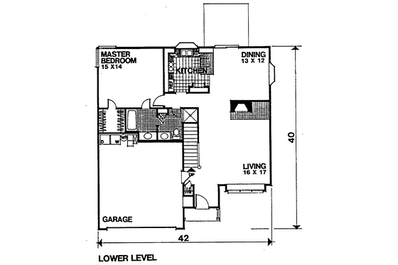 Floor Plan - Main Floor for Traditional House Plan #30-361 - 3 bed, 2 bath