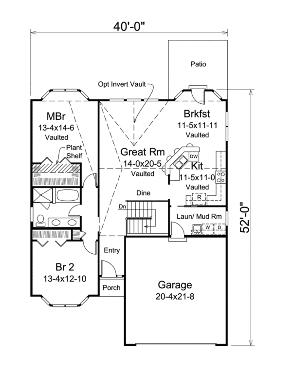 Home Plan - Cottage Floor Plan - Main Floor Plan #57-619