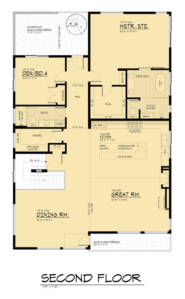 Contemporary Floor Plan - Upper Floor Plan #1066-270