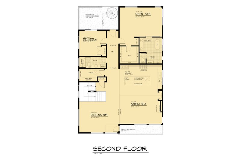 House Design - Floor Plan - Upper Floor for Contemporary House Plan #1066-270 - 4 bed, 3.5 bath
