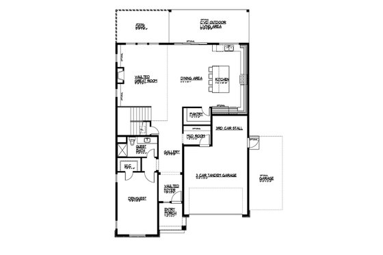 Floor Plan - Main Floor for Contemporary House Plan #569-87 - 5 bed, 3 bath