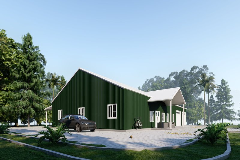 Dream House Plan - Exterior - Other Elevation 2 for Barndominium House Plan #1107-21 - 4 bed, 3 bath