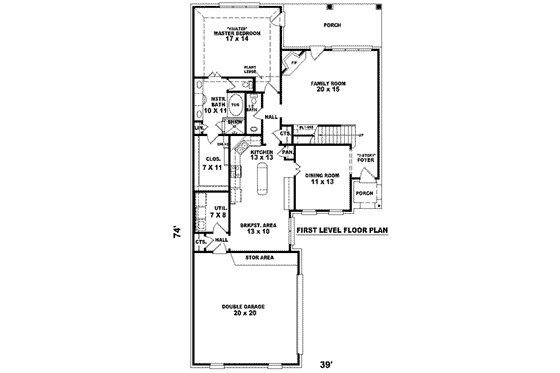 Floor Plan - Main Floor for European House Plan #81-787 - 3 bed, 2.5 bath