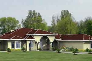 House Blueprint - Adobe / Southwestern Exterior - Front Elevation Plan #1-1022