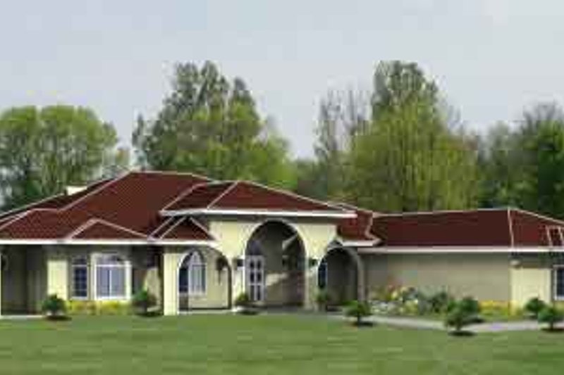 House Plan Design - Adobe / Southwestern Exterior - Front Elevation Plan #1-1022
