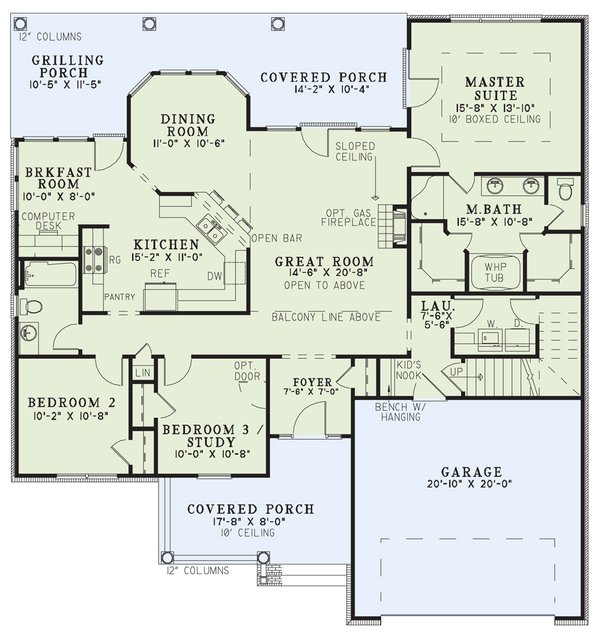 Traditional Floor Plan - Main Floor Plan #17-1175