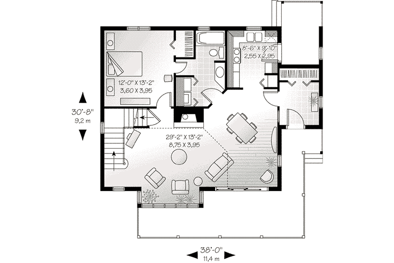 Home Plan - Floor Plan - Main Floor House Plan #23-513 - 3 bed, 1.5 bath