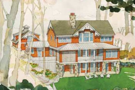 Exterior - Rear Elevation 3 for Craftsman House Plan #928-64 - 3 bed, 3.5 bath