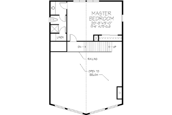 Floor Plan - Upper Floor for Cottage House Plan #320-413 - 3 bed, 2 bath
