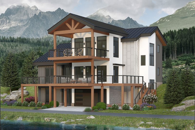 House Blueprint - Contemporary Exterior - Front Elevation Plan #932-1358