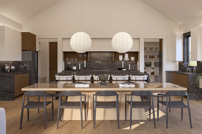 Architectural House Design - Interior - Dining Room 1 for Barndominium House Plan #455-406 - 3 bed, 2 bath