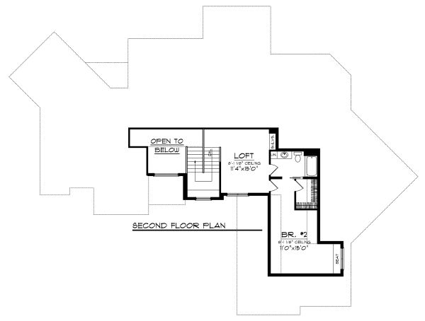 Architectural House Design - Craftsman Floor Plan - Upper Floor Plan #70-1130