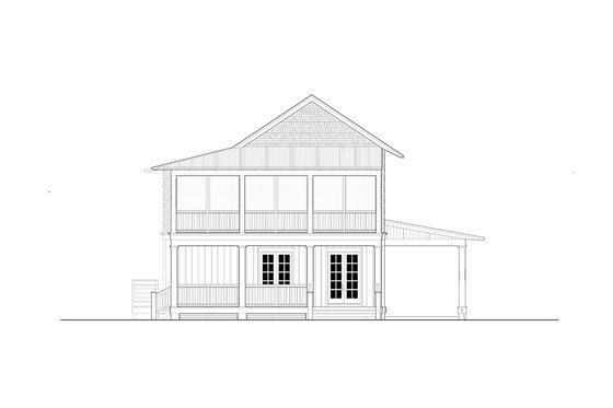 Exterior - Front Elevation 3 for Beach House Plan #443-16 - 4 bed, 4.5 bath