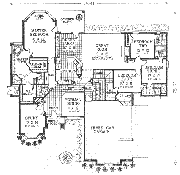 Architectural House Design - European Floor Plan - Main Floor Plan #310-493