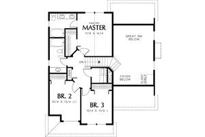 Floor Plan - Upper Floor for Barndominium House Plan #48-113 - 3 bed, 2.5 bath