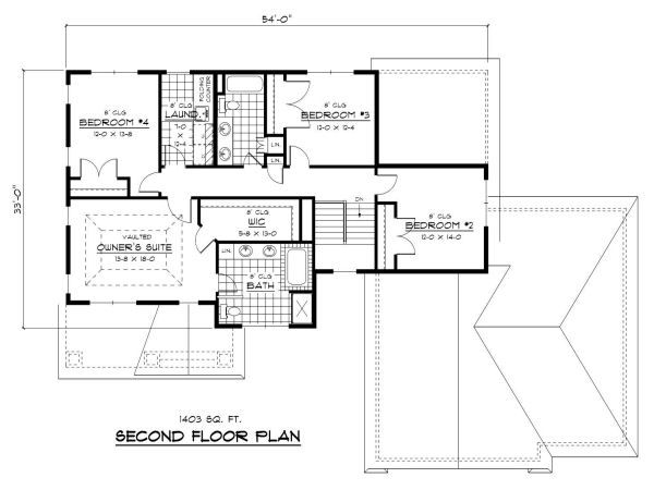 Traditional Floor Plan - Upper Floor Plan #51-279