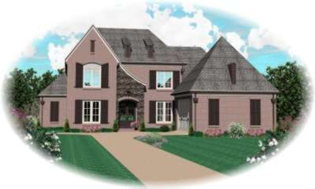 Exterior - Front Elevation 2 for European House Plan #81-1145 - 4 bed, 3 bath