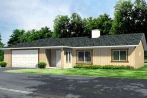 Ranch Exterior - Front Elevation Plan #1-1242