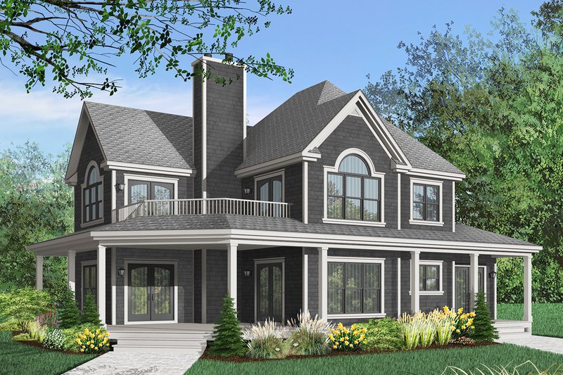 House Plan Design - Exterior - Front Elevation 4 for Farmhouse House Plan #23-383 - 4 bed, 3.5 bath