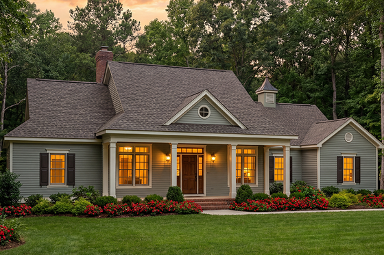 Exterior - Front Elevation 3 for Traditional House Plan #406-269 - 4 bed, 2 bath