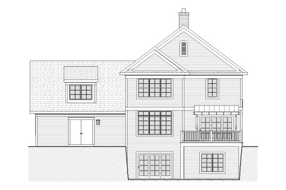Exterior - Rear Elevation for Traditional House Plan #901-41 - 4 bed, 3.5 bath