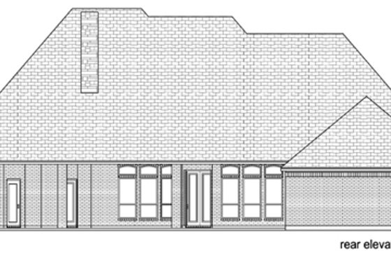 Exterior - Rear Elevation for European House Plan #84-525 - 3 bed, 4 bath