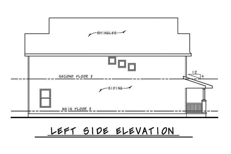 Home Plan - Left Side Elevation