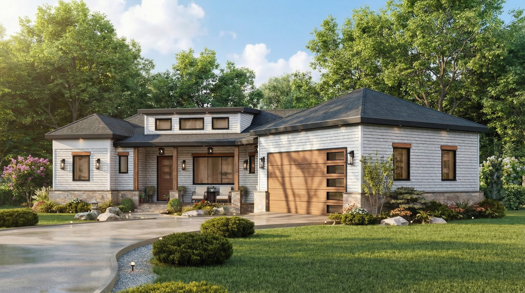 Exterior - Front Elevation 5 for Contemporary House Plan #54-688 - 3 bed, 2 bath
