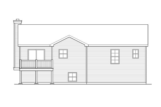Exterior - Rear Elevation for Traditional House Plan #22-629 - 3 bed, 2.5 bath