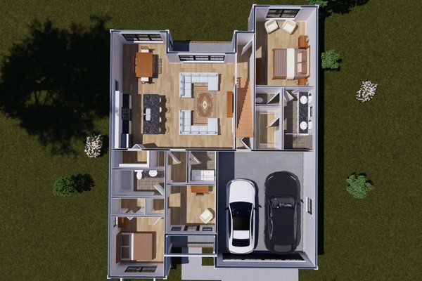 House Plan Design - Floor Plan - Main Floor 1 for Cottage House Plan #513-2401 - 4 bed, 3 bath