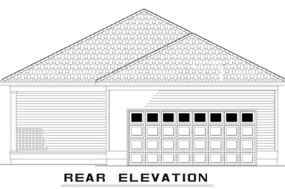 Exterior - Rear Elevation for Traditional House Plan #17-555 - 3 bed, 3 bath