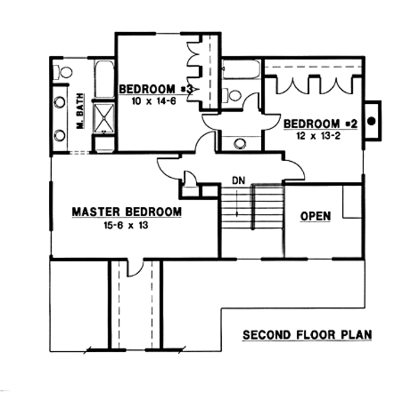 Traditional Floor Plan - Upper Floor Plan #67-179
