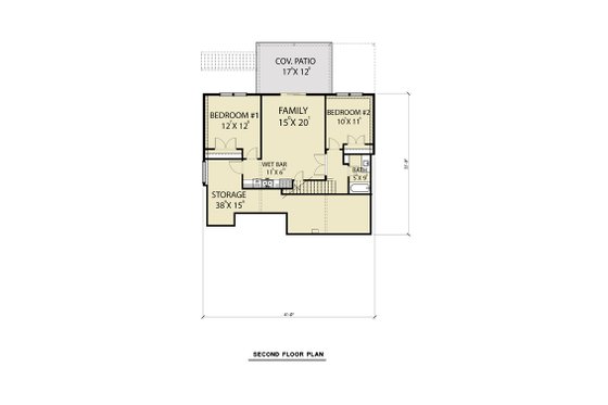 Floor Plan - Lower Floor for Craftsman House Plan #1070-99 - 3 bed, 2.5 bath