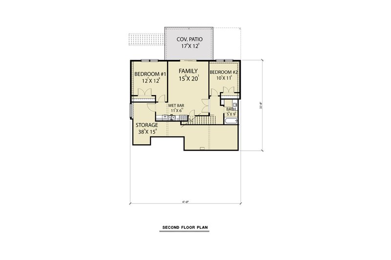 Dream House Plan - Floor Plan - Lower Floor for Craftsman House Plan #1070-99 - 3 bed, 2.5 bath