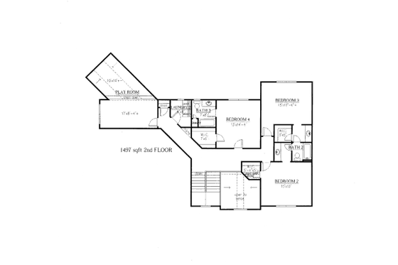 Floor Plan - Upper Floor for Craftsman House Plan #437-46 - 4 bed, 4 bath