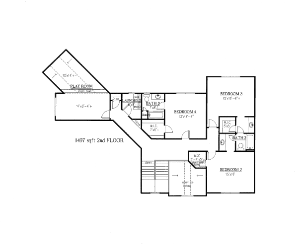 Craftsman Floor Plan - Upper Floor Plan #437-46