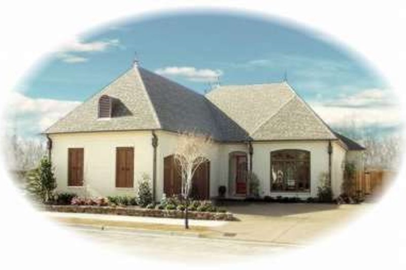 Exterior - Front Elevation 2 for European House Plan #81-1318 - 3 bed, 3 bath