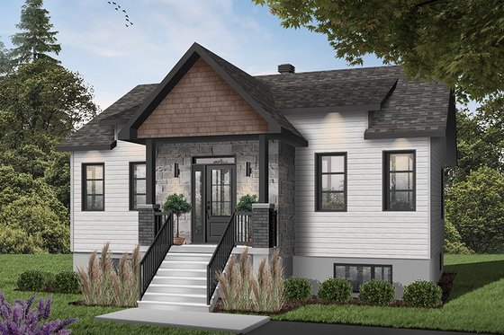 Exterior - Front Elevation 4 for Bungalow House Plan #23-2803 - 2 bed, 1 bath
