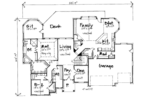 Floor Plan - Main Floor for European House Plan #308-187 - 5 bed, 4.5 bath