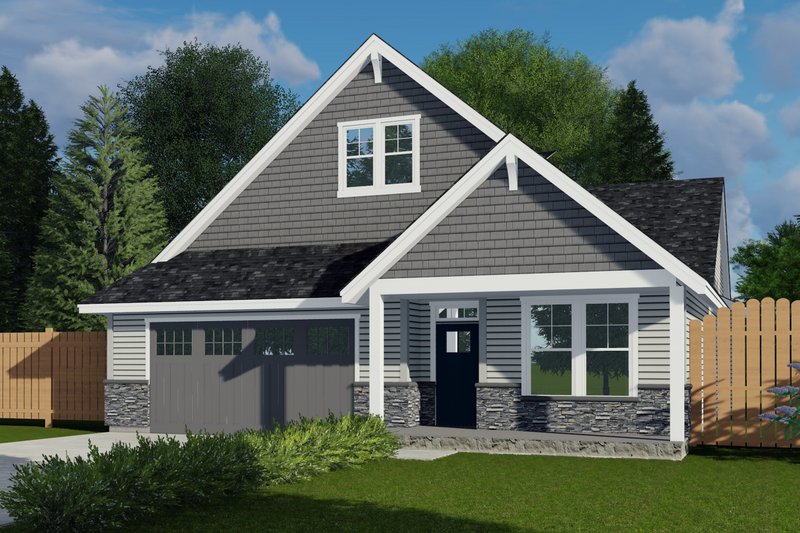 House Blueprint - Craftsman Exterior - Front Elevation Plan #53-634