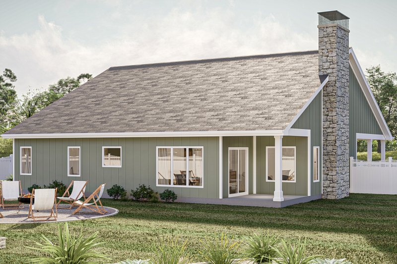 Home Plan - Exterior - Rear Elevation for Cottage House Plan #455-525 - 3 bed, 2 bath
