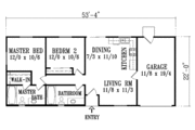 Traditional Style House Plan - 2 Beds 1 Baths 896 Sq/Ft Plan #1-767 