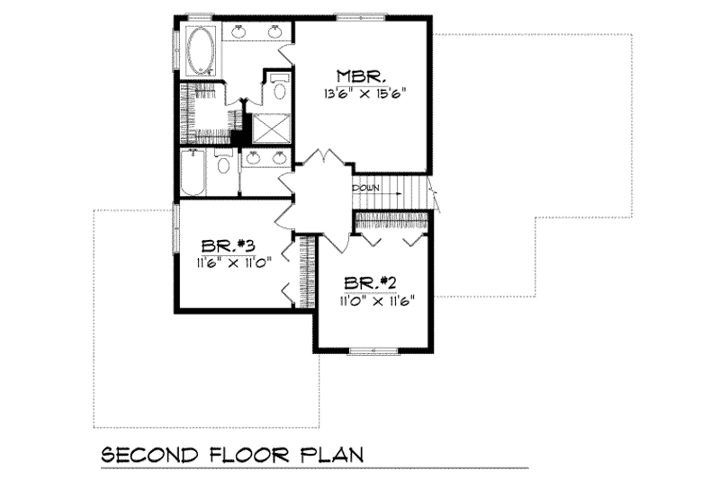 House Plan Design - Floor Plan - Upper Floor for Traditional House Plan #70-238 - 3 bed, 2.5 bath