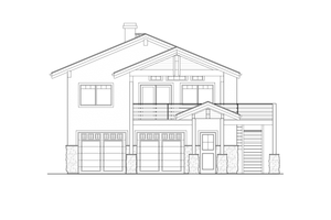 Exterior - Front Elevation 3 for Cabin House Plan #1108-5 - 2 bed, 2 bath