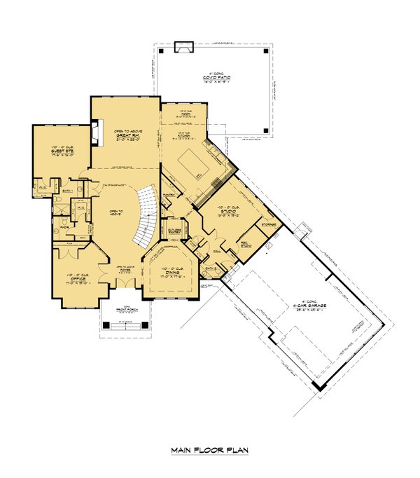 Contemporary Floor Plan - Main Floor Plan #1066-167
