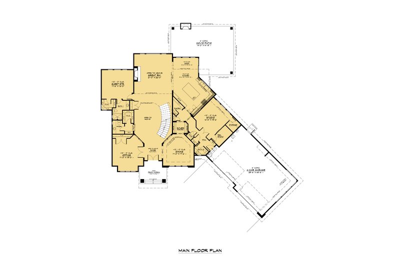 Architectural House Design - Floor Plan - Main Floor for Contemporary House Plan #1066-167 - 5 bed, 5.5 bath