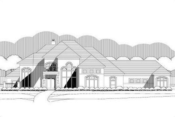 Exterior - Front Elevation for European House Plan #411-738 - 4 bed, 3.5 bath