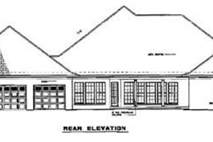 Exterior - Rear Elevation for Traditional House Plan #17-2001 - 4 bed, 5 bath