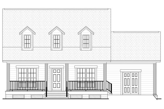 Exterior - Front Elevation 4 for Country House Plan #430-3 - 2 bed, 2 bath